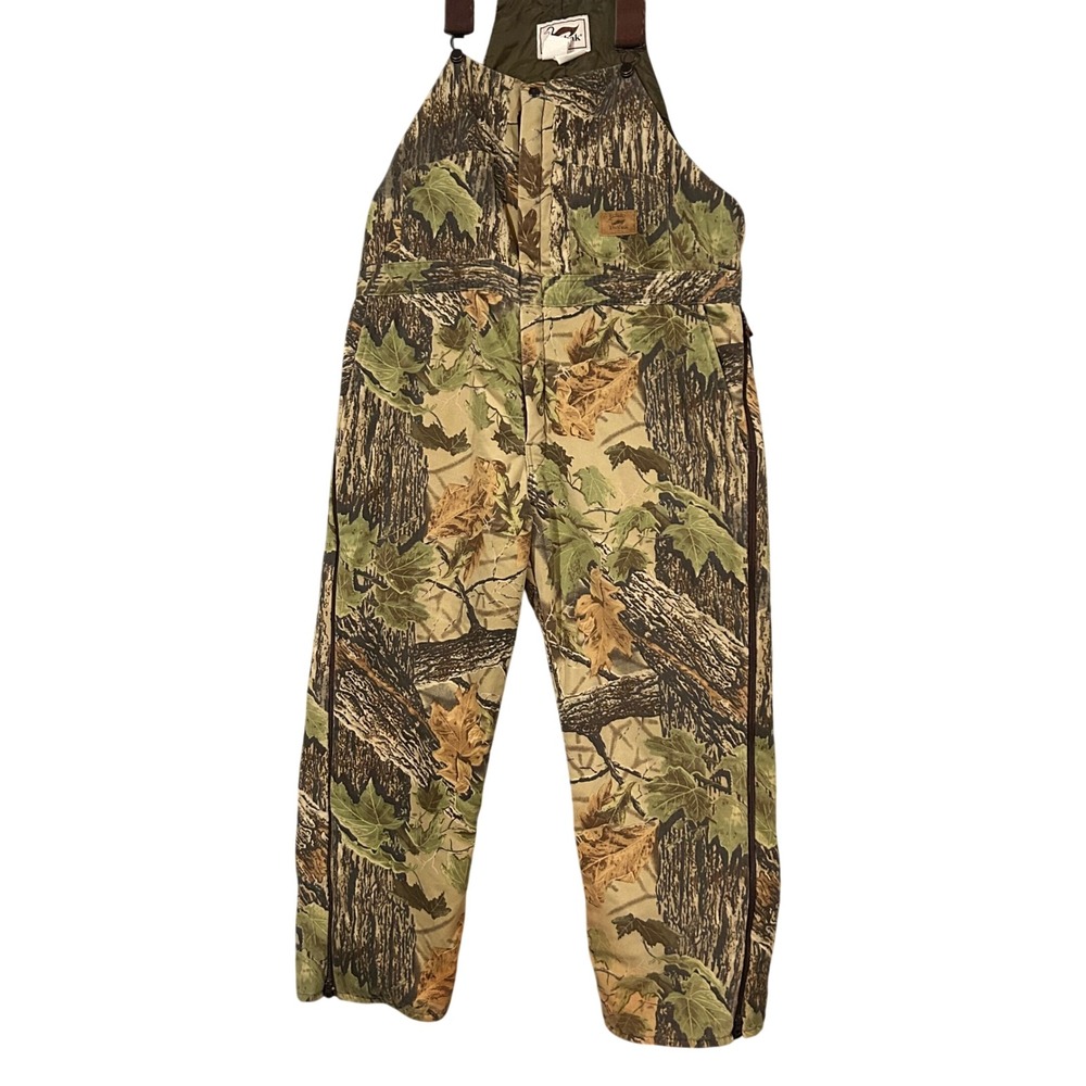 Duxbak Mens Camo Insulated Hunting Bib Overalls Full Zip Quilted Lined 38-40